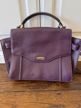 Aimee Kestenberg Purple Leather Satchel Crossbody Bag
